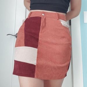 corduroy high waisted mini skirt